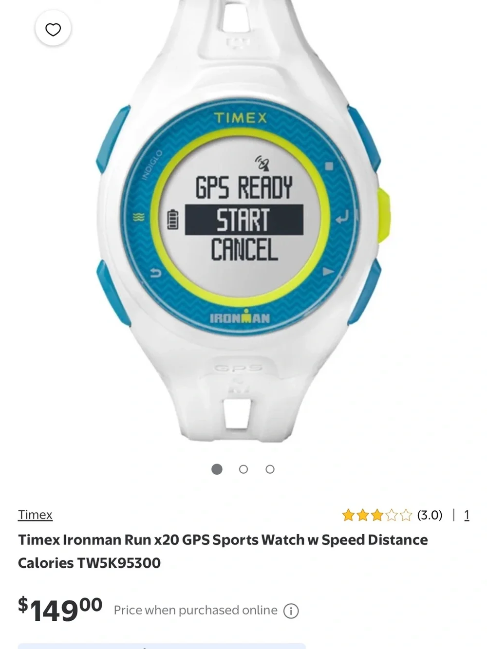 Men's Watch Timex GPS Ironman Run X20 Running Sport Fitness TW 5K87500 F5